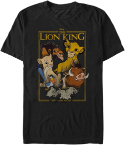 Men's Lion King Retro Poster Logo T-Shirt - Black - 4X Large