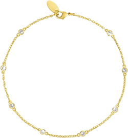 14K Gold Anklets for Women Non Tarnish 1/5 Carat Diamond Ankle Bracelets Waterproof Anklet Bracelet for Womens Box Station Chain Design Jewelry 3 Sizes 11in