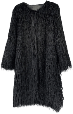 Women's Fluffy Faux Fur Maxi Outwear Overcoat,Shaggy Warm Jackets Parka Winter Coats Black XX-Large