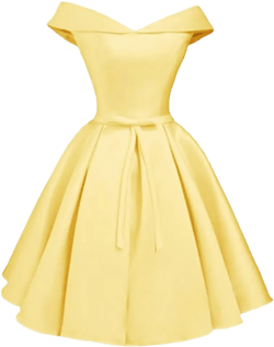 Off Shoulder Satin Homecoming Dresses for Women Short Prom Gowns with Pockets 16 Plus Style2-yellow