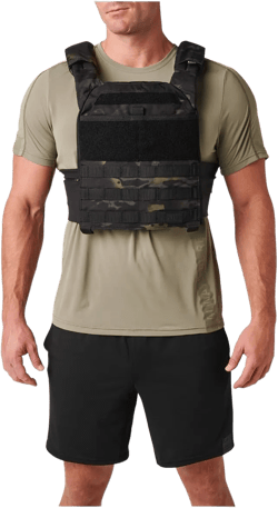 5.11 Tactical TacTec Trainer Weight Vest, Tough 600D Nylon, Style 56693 1 SZ Blk Multicam