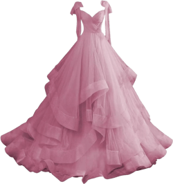 CWOAPO Layered Ruffles Tulle Prom Dresses Spaghetti Strap Ball Gowns Long Elegant V Neck Bow Formal Evening Dress 2025 6 Dusty Pink
