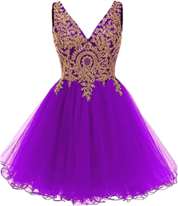 Dydsz Off Shoulder Appliques Prom Dresses for Women Short Homecoming Dresses for Teens A Line Tulle Cocktail Dress 14 2-purple