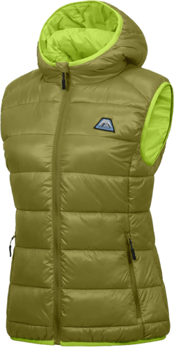 Mapamyumco Women’s Lightweight Puffer Vest with Hood, Water-Resistant Sleeveless Jacket for Hiking Ski X-Small Olive Branch