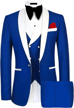 Sxfashbrd Men‘s Suits Slim Fit 3 Piece Vest Pants Set Blazer Jacket Groomsmen One Button Tuxedo Men Jacket for Wedding Medium Blue 1