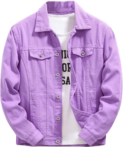 Men's Jean Fancy Color Denim Jacket X-Large Purple