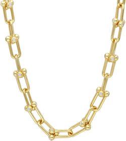 14K Yellow Gold Over Silver 6mm CZ HardWear Necklace 16"-24"