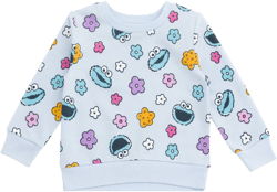 Sesame Street Cookie Monster Toddler Girls French Terry Sweatshirt Blue 3T