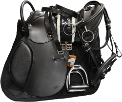 Leather English Riding Horse Saddle Starter Kit for Horse Riding Gift Set English Jumping Handle Saddle, Pony (Size 16)