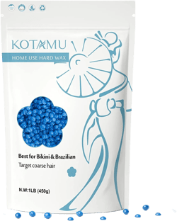 KOTAMU Waxing Kit - Wax Warmer for Hair Removal, Blue Hard Wax Beans 1lb for Brazilian Arms Armpit Back Body Bikini Wax at Home Salon for Women Men