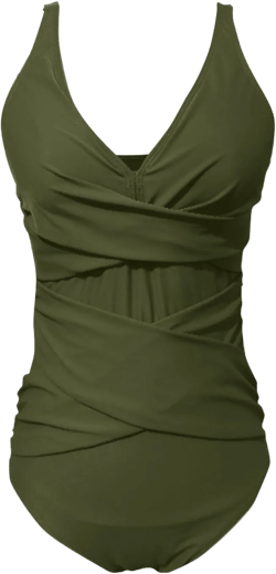 Women's Slim Fit Swimsuit with Breast Without Brackets Pleated Gathering Swimsuit Cargo Shorts Ag XX-Large