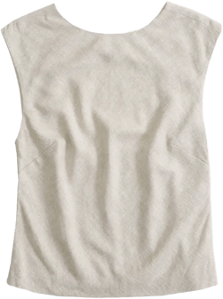 Linen-Blend Skimming Shell Top