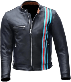 Mens Classic Black Tom Cafe Racer Vintage Leather Jacket Halloween Motorcycle Biker Jacket X-Large Black - Faux Leather - Design 1