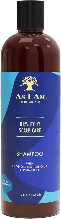 As I Am Dry & Itchy Scalp Care Shampoo - 12 ounce - Cleanses and moisturizes dry and itchy scalp - With Olive Oil, Tea Tree Oil & Peppermint Oil