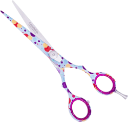 Professional Razor Edge Barber Hair Cutting Scissors - J2 Japanese Stainless Steel Scissors - Fine Adjustment Tension Screw - Premium Shears for Hair Cutting (6.5", Bubble Blue)