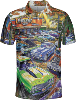 Vehicle Golf Shirt Men Funny Golf Polos for Men Dry Fit- Car Racing Golf Polo Shirts Hawaiian Polo Golf Outfits (MP_PL_39) 3X-Large Carh_14