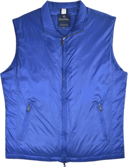 Brooks Brothers Mens Ultra Lightweight Duck Down Quilted Nylon Vest, Large 96998 Royal Blue