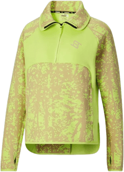 PUMA Womens Stewie X Earth Dime Half Zip Jacket Athletic Outerwear Casual - Yellow X-Large Yellow