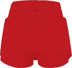 Elastic Yoga Culottes for Women Polka Dot Tiered Skinn High Wasited Skirts Workout Tennis Jogger Runny Shorts Pockets Z-red Medium