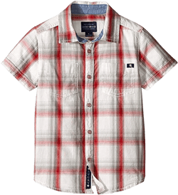 Lucky Brand Boys' Over Flow Woven Shirt, Marshmallow, 4
