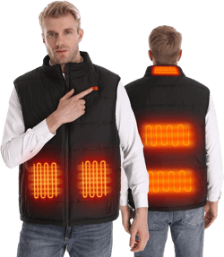 day wolf Heated Vest for Men Battery Pack,Electric Black Heating Vest Rechargeable for Winter Outdoor