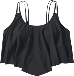 Floerns Women's Plus Size Ruffle Hem Bikini Top Spaghetti Strap Asymmetrical Swimsuit Tops 4X-Large Plus Black