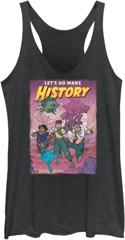 Disney Girls' Strange World History Women's Fast Fashion Racerback Tank Top X-Small Black Heather