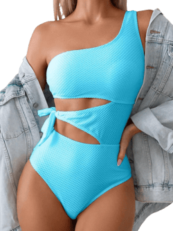 WDIRARA Women's Cut Out One Shoulder One-Piece Bikini Swimwear Asymmetrical Neck Sleeveless Cheeky Swimsuit : Clothing, Shoes & Jewelry