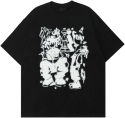 Bealin Mens Graphic Tees Oversized Creative Graffiti Short Sleeve Shirts Summer Casual Rapper Streetwear Y2k Tops Tshirt 4# Black Small