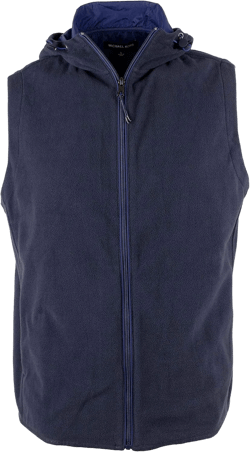 Michael Kors Men's Fleece Hooded Vest Navy X-Large