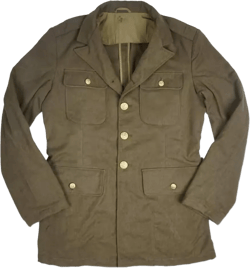 1st Coat WWII US Jacket Retro Uniform Men's Trench Coat Replica WW2 Vintage Cotton Jackets 40 Green