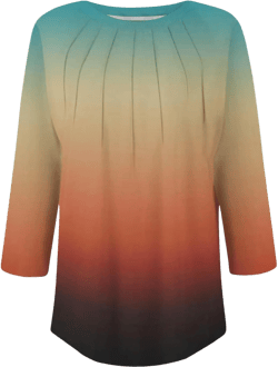 Dress Shirts for Women,Women 3/4 Sleeve Shirts Casual Tops Blouses Crewneck Pleated Tunic Summer T-Shirt 2025