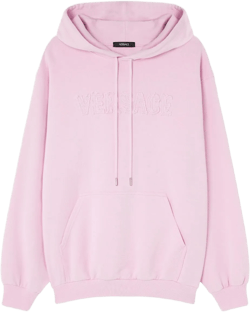 Women's Pink Fringed Embroidered Logo Hoodie