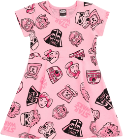 STAR WARS Big Girls French Terry Skater Dress Pink 14-16