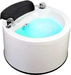 Round Foot Bath Foot Spa Pedicure Spa Tub with Massage Colorful Lamp Hot and Cold Adjustment Improve Blood Circulation for Hotel Foot Bath Club