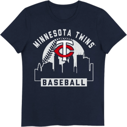 MLB Minnesota Twins Girls&#39; Crew Neck T-Shirt - S: Team Logo Sports Tee
