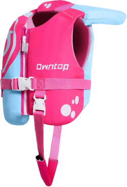 Owntop Toddler Swim Vest Kids Float Jacket Swimming Aid for Children 20-30-40-50 lbs with Adjustable Safety Straps Age 1-6 Years Blue Rose Red Medium