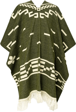 Handmade Alpaca Wool Poncho for Men, Western Andean Design, Thick, Soft and Warm, Artisan Made in Ecuador, Inspired by Clint Eastwood