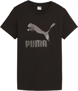 Women's Black Classics Shiny Logo Tee