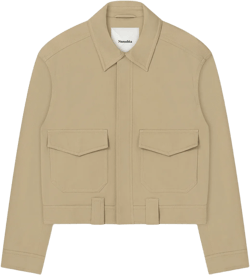 Ruben - Cropped Cavalry Twill Jacket - Pebble