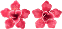 ENAMELED FLOWER MAXI EARRINGS
