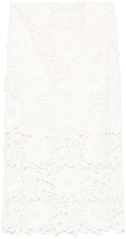 3D lace pencil skirt