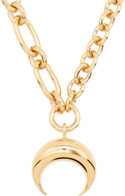 Regenerated Crescent Moon charm necklace
