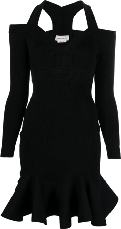 V-neck knitted mini dress