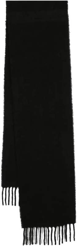 Monogram leather patch scarf
