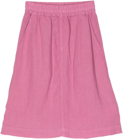 elasticated-waist linen skirt
