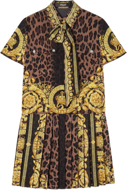 Wild Barocco-print Lavallière mini dress