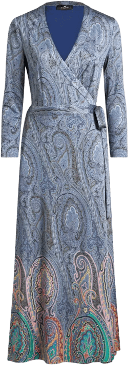 paisley wrap dress