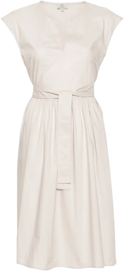 ruched poplin cotton dress