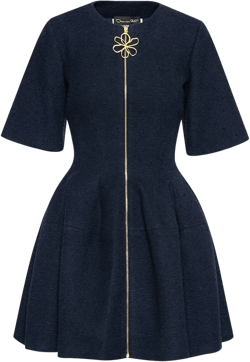 zip-front tweed dress
